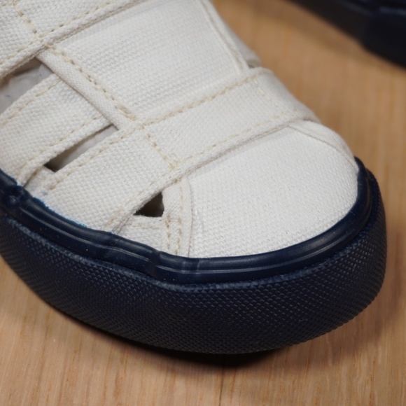 Polo Ralph Lauren Bryn Fisherman II Cream Navy Toddler Size 9 Canvas Brand New - Picture 2 of 12